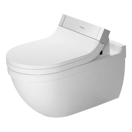Duravit Starck 3 0.8/1.28 GPF Dual Flush Wall Mounted One Piece Elongated Toilet with Wall Hand Lever - Less Seat White