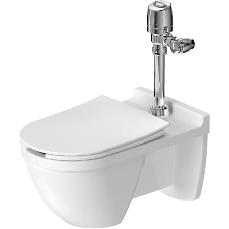 Duravit Starck 3 1.28 GPF Wall Mounted One Piece Elongated Toilet with Top Spud - Less Seat and Flushometer White