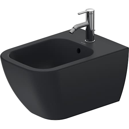 Duravit Happy D.2 Wall Mounted Bidet with 1 Hole Drilled - Less Faucet Matte Anthracite