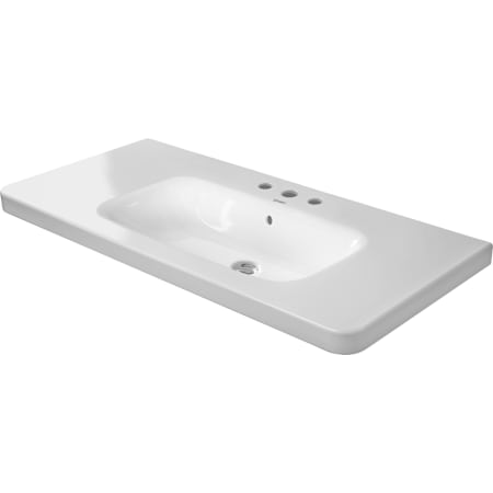 Duravit DuraStyle 39-3/8" Rectangular Ceramic Wall Mounted Bathroom Sink with Overflow and 3 Faucet Holes White
