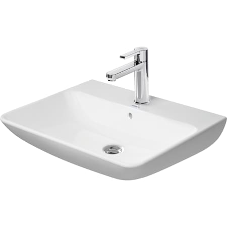 Duravit ME by Starck 25-5/8" Rectangular Ceramic Wall Mounted Bathroom Sink with Overflow and Single Faucet Hole Satin Matte White