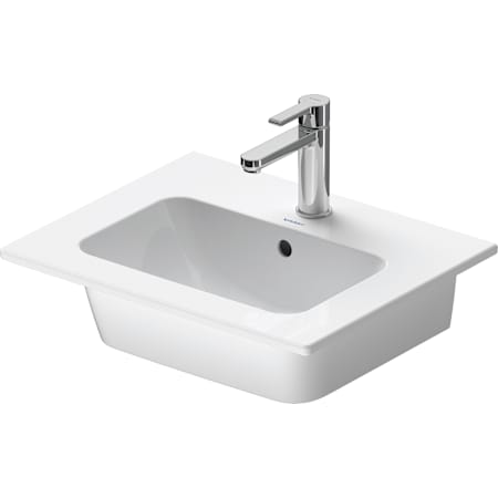 Duravit ME by Starck 20-7/8" Rectangular Ceramic Wall Mounted Bathroom Sink with Overflow and Single Faucet Hole Satin Matte White
