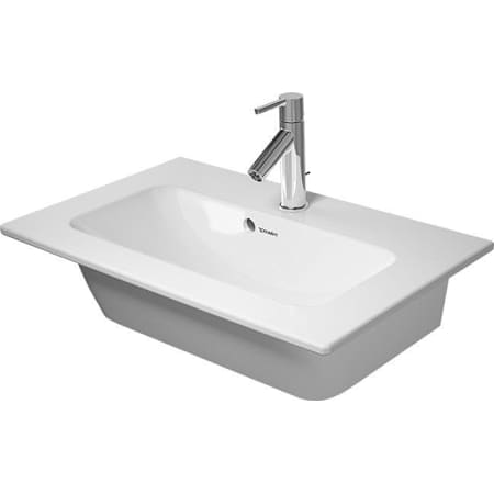 Duravit ME by Starck 24-3/4" Rectangular Ceramic Wall Mounted Bathroom Sink with Overflow and Single Faucet Hole Satin Matte White