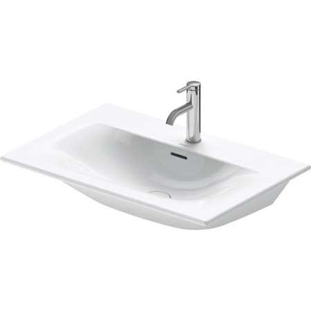 Duravit Viu Modern 100-1/2" Ceramic Rectangular Wall Mounted Bathroom Sink with Single Faucet Hole White