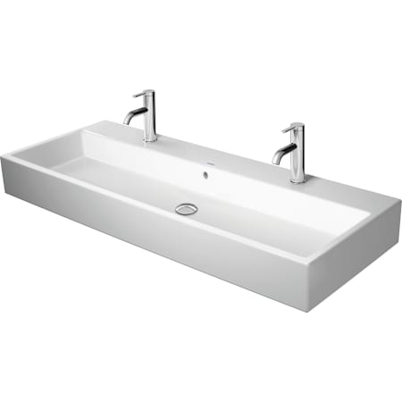 Duravit Vero 47-1/4" Rectangular Ceramic Vessel Bathroom Sink with Overflow and Single Faucet Hole White