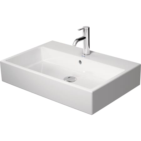 Duravit Vero 27-1/2" Rectangular Ceramic Wall Mounted Bathroom Sink with Overflow and Single Faucet Hole White