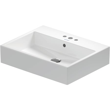 Duravit Vero 23-5/8" Rectangular Ceramic Vessel Bathroom Sink with Overflow and 3 Faucet Holes White
