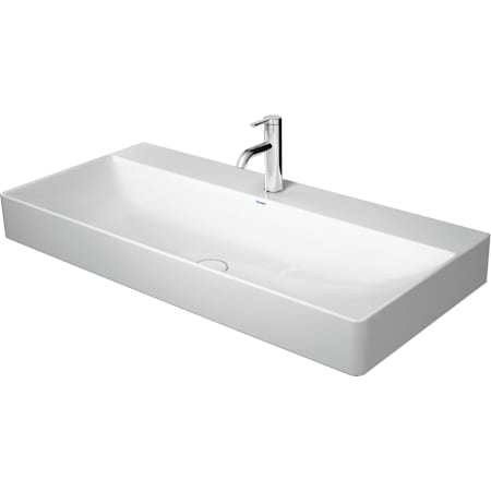 Duravit DuraSquare 39-3/8" Rectangular Ceramic Wall Mounted Bathroom Sink with Single Faucet Hole White