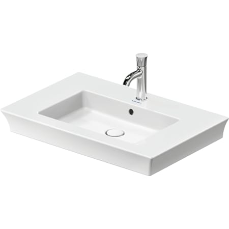 Duravit White Tulip 19-1/4" Rectangular Ceramic Wall Mounted Bathroom Sink with Single Faucet Hole White
