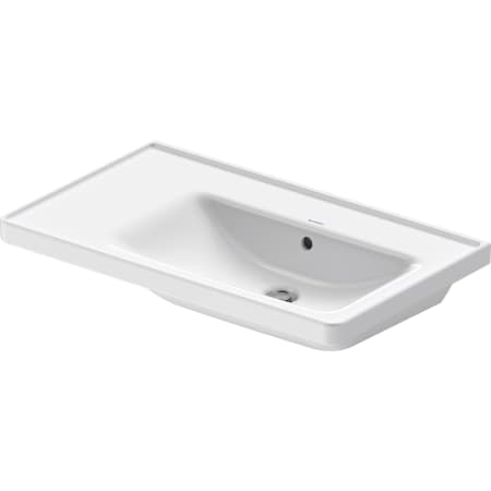 Duravit D-Neo 31-1/2" Rectangular Ceramic Wall Mounted Bathroom Sink with Overflow - RH Basin White