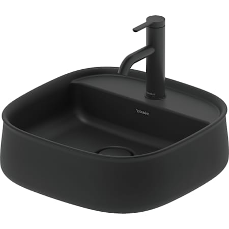 Duravit Zencha 16-1/2" Rectangular Ceramic Vessel Bathroom Sink with Single Faucet Hole Matte Anthracite