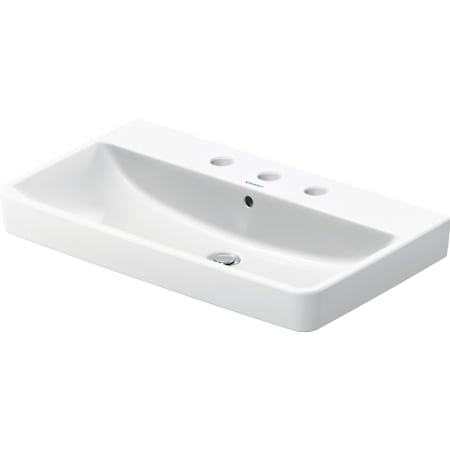 Duravit Duravit No.1 31-1/2" Rectangular Ceramic Wall Mounted Bathroom Sink with Overflow and 3 Faucet Holes White