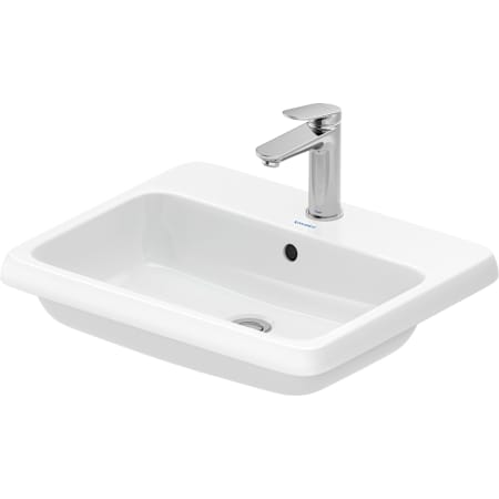 Duravit Qatego 21-5/8" Rectangular Ceramic Drop In Bathroom Sink with Overflow and Single Faucet Hole White