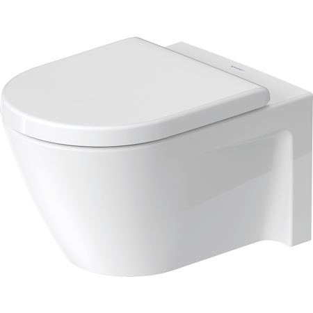 Duravit Starck 2 0.8/1.6 GPF Dual Flush Wall Mounted One Piece Elongated Toilet with Wall Hand Lever - Less Seat White
