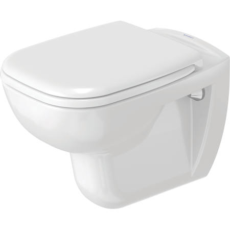 Duravit D-Code 0.8/1.6 GPF Dual Flush Wall Mounted One Piece Elongated Toilet - Less Seat White
