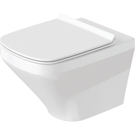Duravit DuraStyle 0.8/1.6 GPF Dual Flush Wall Mounted One Piece Elongated Toilet with Wall Hand Lever - Less Seat White