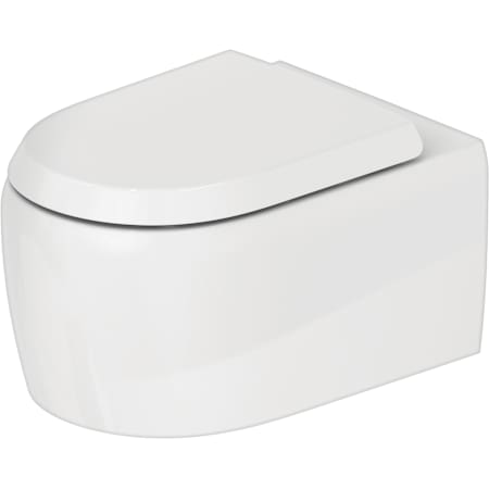 Duravit Qatego Wall Mounted Elongated Toilet Bowl Only White High Gloss