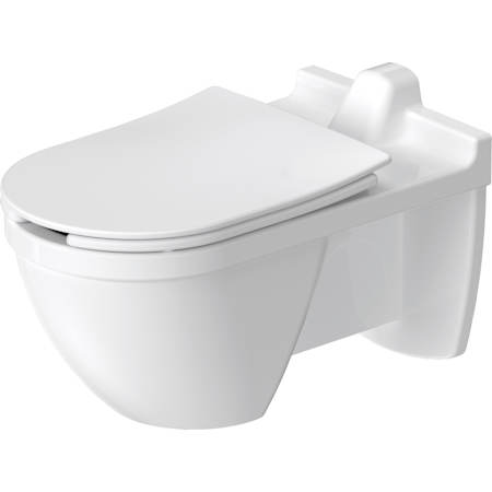 Duravit Starck 3 1.28 GPF Wall Mounted One Piece Elongated Toilet with Wall Hand Lever - Less Seat White