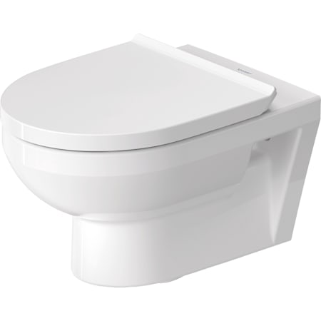 Duravit DuraStyle 0.8/1.6 GPF Dual Flush Wall Mounted One Piece Round Toilet with Wall Hand Lever - Less Seat White