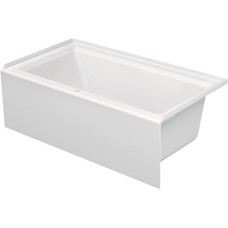Duravit Architec 60" Three Wall Alcove Acrylic Soaking Tub with Right Drain and Overflow White