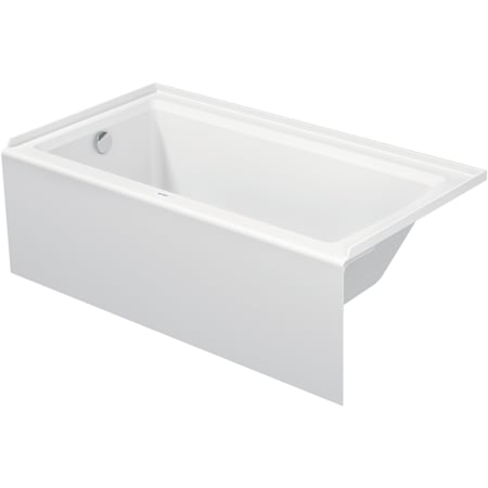 Duravit Architec 60" Three Wall Alcove Acrylic Soaking Tub with Left Drain and Overflow White