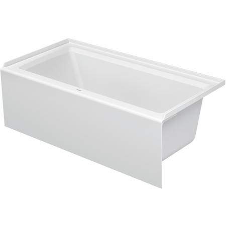 Duravit Architec 60" Three Wall Alcove Acrylic Soaking Tub with Right Drain and Overflow White