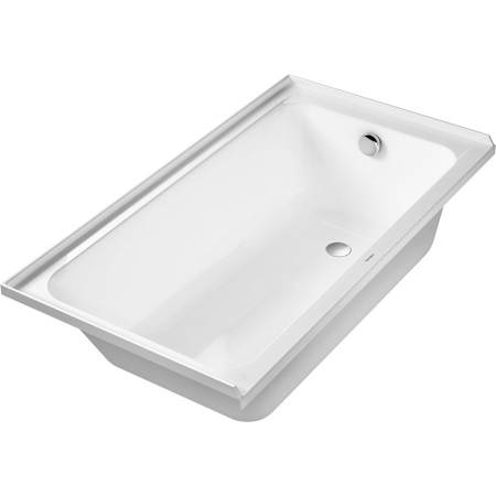 Duravit D-Code 60" Drop In Acrylic Soaking Tub with Right Drain and Overflow White
