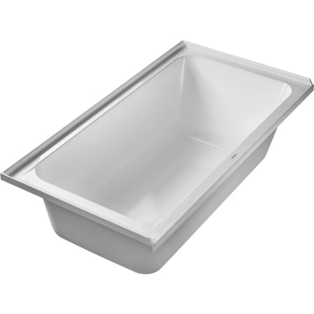 Duravit D-Code 60" Drop In Acrylic Soaking Tub with Left Drain and Overflow White