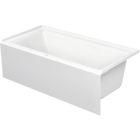 Duravit Architec 66" Three Wall Alcove Acrylic Soaking Tub with Right Drain and Overflow White
