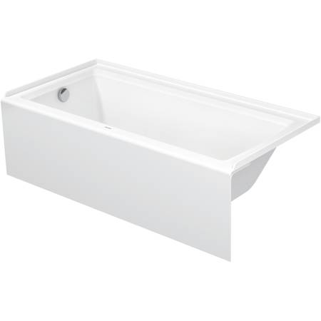 Duravit Architec 66" Three Wall Alcove Acrylic Soaking Tub with Left Drain and Overflow White