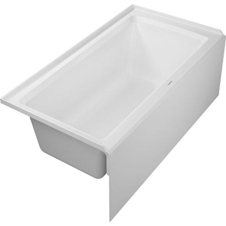 Duravit Architec 60" Three Wall Alcove Acrylic Soaking Tub with Left Drain and Overflow White