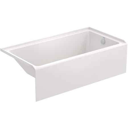 Duravit Duravit No.1 60" Three Wall Alcove Acrylic Soaking Tub with Right Drain and Overflow White