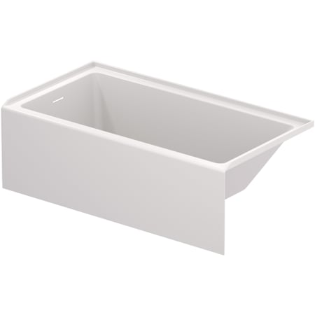 Duravit Vero 60" Three Wall Alcove Acrylic Soaking Tub with Left Drain, Drain Assembly, and Overflow White