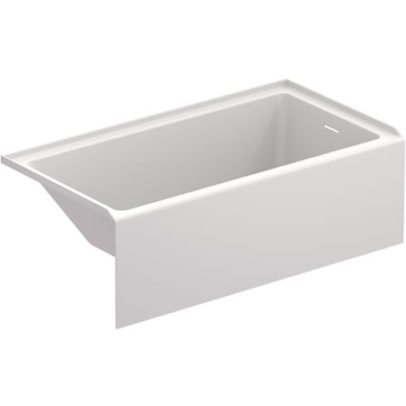 Duravit Vero 60" Three Wall Alcove Acrylic Soaking Tub with Right Drain, Drain Assembly, and Overflow White