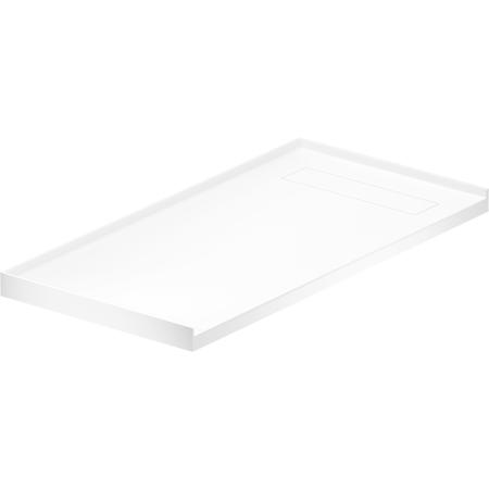 Duravit Vero 60" x 30" Rectangular Shower Base with Single Threshold and Right Drain Matte White