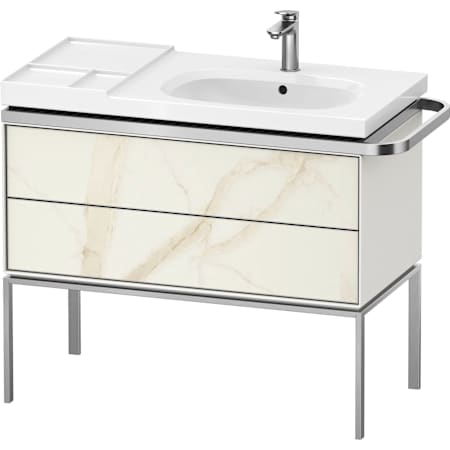 Duravit Aurena 39" Single Wall Mounted Vanity Cabinet - Less Vanity Top Matte Marble Structure