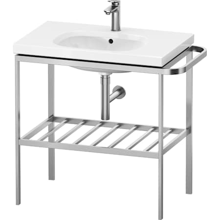 Duravit Aurena 30-7/8" Oval Stainless Steel Console Bathroom Sink with Single Faucet Hole Aluminum