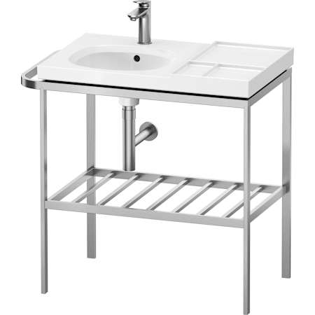 Duravit Aurena 30-7/8" Oval Stainless Steel Console Bathroom Sink with Single Faucet Hole Aluminum