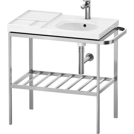 Duravit Aurena 30-7/8" Oval Stainless Steel Console Bathroom Sink with Single Faucet Hole Aluminum