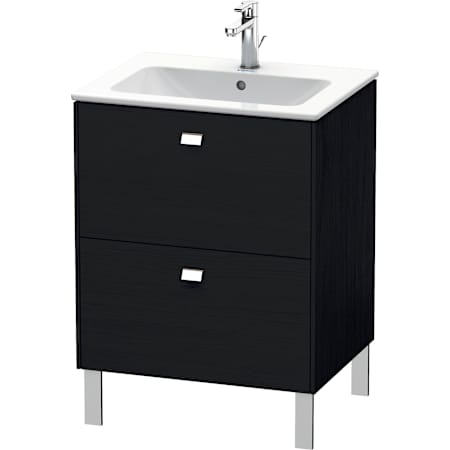 Duravit Brioso 25" Single Wall Mounted Vanity Cabinet - Less Vanity Top Black Oak