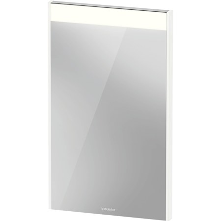 Duravit Brioso 16-1/2"W x 27-1/2"H Rectangular Flat Framed Wall Mounted Bathroom Mirror with LED Lighting Matte White