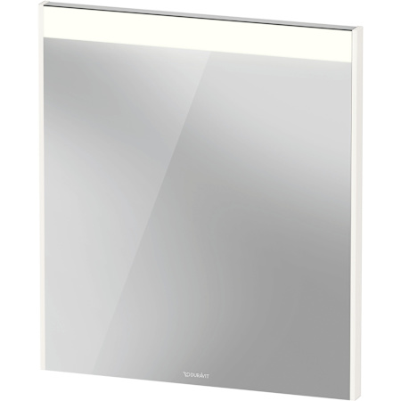 Duravit Brioso 24-3/8"W x 27-1/2"H Rectangular Flat Framed Wall Mounted Bathroom Mirror with LED Lighting High Gloss White
