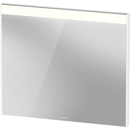 Duravit Brioso 32-1/4"W x 27-1/2"H Rectangular Flat Framed Wall Mounted Bathroom Mirror with LED Lighting High Gloss White