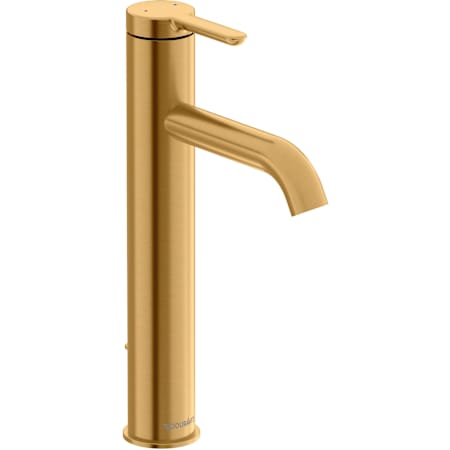Duravit C.1 1.2 GPM Vessel Single Hole Bathroom Faucet with Pop-Up Drain Assembly Brushed Gold