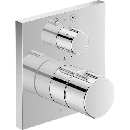 Duravit C.1 Thermostatic Valve Trim Only with Single Knob Handle - Less Rough In Chrome