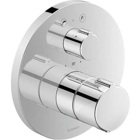 Duravit C.1 Thermostatic Valve Trim Only with Single Knob Handle - Less Rough In Chrome