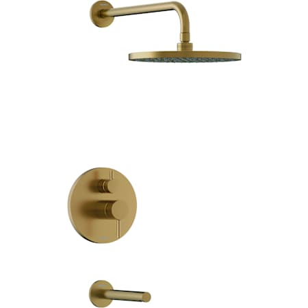 Duravit DuraCircle Tub and Shower Trim Package with 1.75 GPM Single Function Shower Head and Brushed Gold