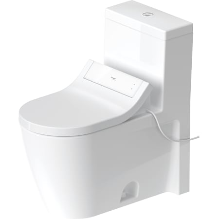Duravit Starck 2 1.28 GPF One Piece Elongated Toilet with Push Button Flush - Bidet Seat Included White