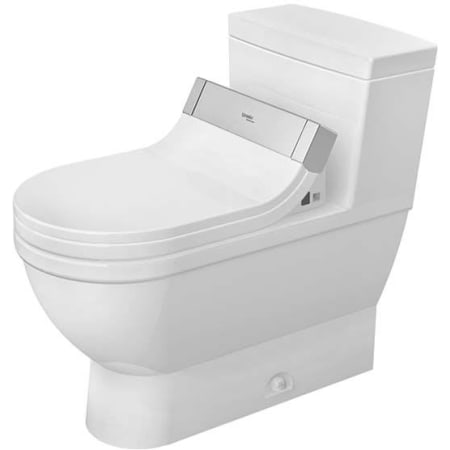 Duravit Starck 3 1.28 GPF One Piece Elongated Toilet with Left Hand Lever - Bidet Seat Included White