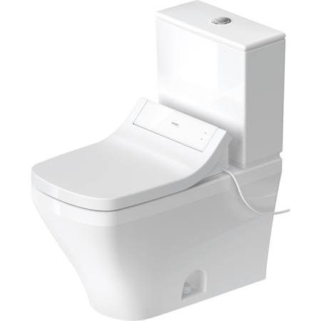 Duravit DuraStyle 1.28 GPF Two Piece Elongated Toilet with Push Button Flush - Bidet Seat Included HygieneGlaze White